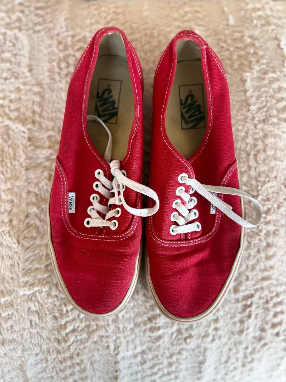Vans Red Canvas Low-Top Sneakers